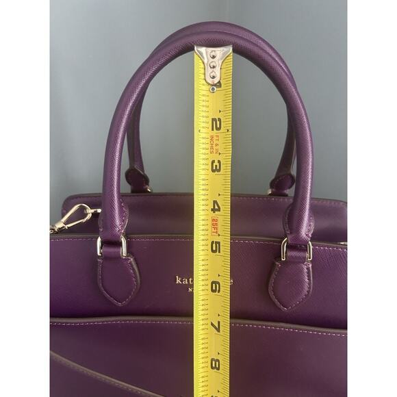 Kate Spade Ripe Plum Madison Saffiano Leather Medium Purple Bag Satchel EUC - Picture 6 of 15